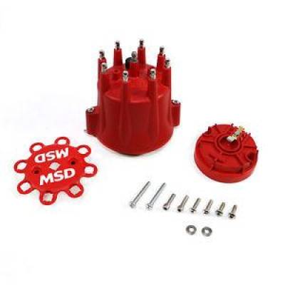 MSD Ignition 84335 Chevy GM V8 Pro Billet Distributor Cap/Rotor Kit HEI Terminal
