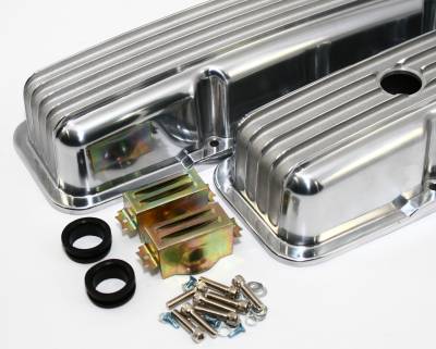 Assault Racing Products - SB SBC 327 350 Retro Small Block Chevy Finned Aluminum Short Style Valve Covers - Image 2