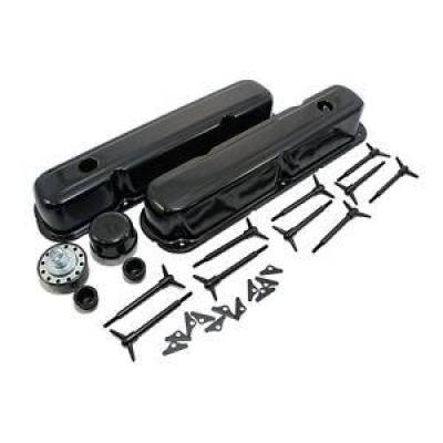 Valve Covers & Accessories - Valve Covers - Assault Racing Products - 1964-1973 Small Block Mopar Black Valve Cover Kit Dodge Plymouth 273 340 318 360