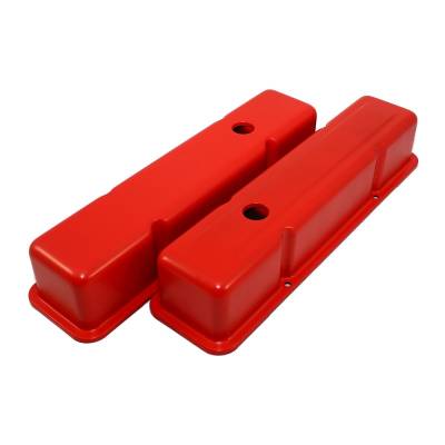 Engine Components - Valve Covers - Assault Racing Products - 58-86 SBC Chevy 350 Orange Tall Steel Valve Covers - Small Block 283 305 327 400