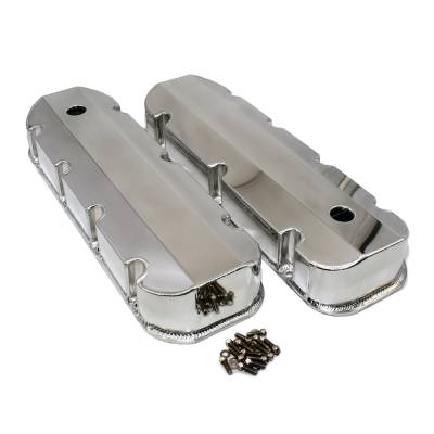 BBC Chevy 396 402 427 454 Polished Fabricated Aluminum Sheet Metal Valve Covers