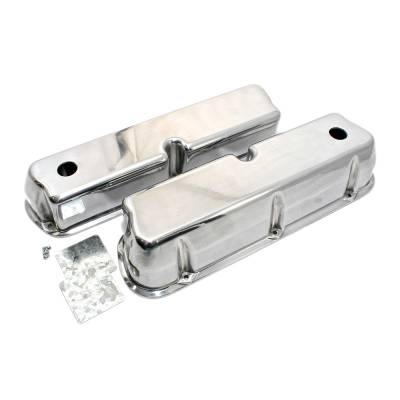 SBF Ford 302 351W Polished Aluminum Tall Valve Covers - Small Block 289 5.0