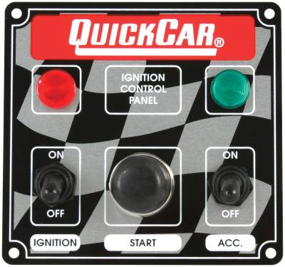 QuickCar 50-022 Ignition Control Panel 2 Switch w/Lights Starter Button Switches