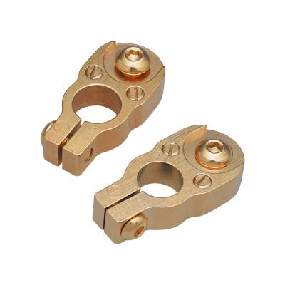 Ignition & Electrical - Battery & Electrical Accessories, Connectors, Relays & Fuses - Quick Car - QuickCar 57-620 Gold Plated Top Mount Brass Battery Cable Terminal Connectors