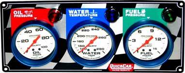Gauges - Gauge Panels and Tachs  - Quick Car - QuickCar 61-0621 Autometer Ultra Nite 3 Gauge Panel Oil Pressure Water Temp Fuel