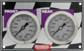 QuickCar 61-103 Horizontal Mini Brake Bias Gauge Panel 1500PSI Circle Oval Track