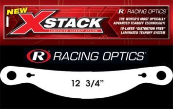 Racing Optics XStack 10209C 12-3/4" Button Ctr-Simpson Tear Offs-1 Sleeve of 30