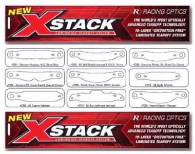 Helmets and Accessories - Tearoffs and Accessories - Racing Optics Inc - Racing Optics XStack 10217C 11 1/2" Button Ctr Tear Offs GP-5W Shoei Bell Star