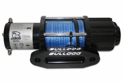 Bulldog Winch 15012 4000lb UTV/Utility Winch, long drum, 50ft Synthetic Rope