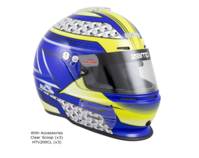 Zamp - Zamp RZ-62 Helmet Blue / Green Graphic Snell SA2020 - Image 3