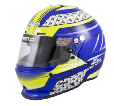 Zamp - Zamp RZ-62 Helmet Blue / Green Graphic Snell SA2020 - Image 9