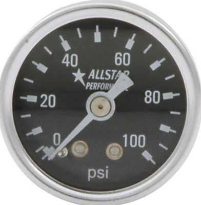 Fuel System & Components - Fuel Pressure Gauges - AllStar Performance - ALLSTAR PERFORMANCE 1.5in Gauge 0-100 PSI Dry Type ALL 80216
