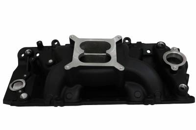 Engine Components - Intakes - Assault Racing Products - Big Block Chevy 454 Aluminum Dual Plane Intake Air Gap Satin Oval Port 396 427 Black Finish