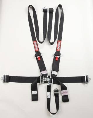 Racequip Black SFI 16.1 5-Point Latch & Link  2" Belts For HNR / HANS