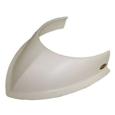 Dominator Race Products - Dominator Race Products DOM 521-WH Champion Hood Scoop – 3.5" Curved Bottom