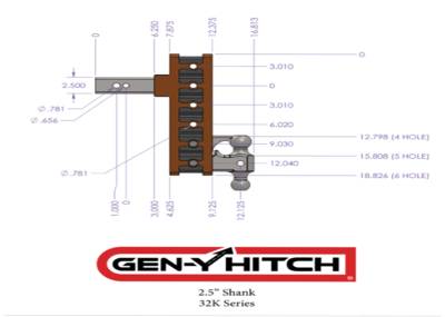 GEN-Y Hitch - GEN-Y Hitch GH-1624 MEGA-DUTY 32K DROP HITCH 9" Drop (2.5" SHANK) - Image 5
