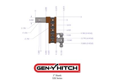 GEN-Y Hitch - GEN-Y Hitch GH-1723 MEGA-DUTY 32K DROP HITCH 6" Drop (3" SHANK) - Image 5
