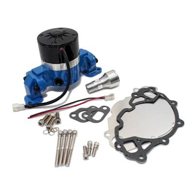 Heating and Cooling - Water Pumps - Assault Racing Products - Small Block Ford Blue High Volume Performance Electric Water Pump SBF 289 302- ARC 6030203