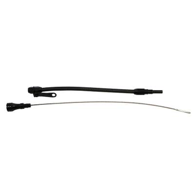 Transmission Pans, Dipsticks, and Gaskets  - Transmission Dipsticks - Assault Racing Products - 1956-90 Big Block Chevy Black Stainless Steel Braided Flexible Dipstick-Billet Handle
