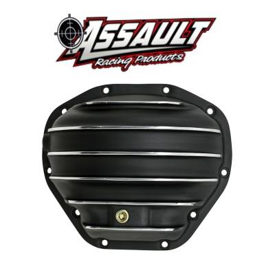 Transmission and Rearend Accessories - Diff Covers  - Assault Racing Products - Dana 80 10 Bolt Axle Black Finned Cast Aluminum Rear Differential Diff Cover - ARC A5080PBK