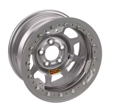 Aero Wheels 53-084730 Silver Beadlock 15" x 8" - 5 x 4.75" Pattern - 3" Back Spacing