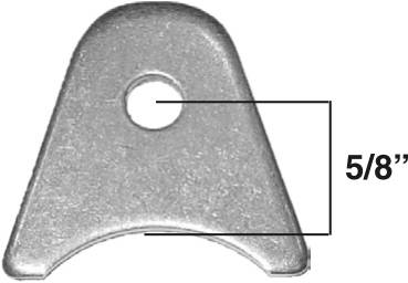 Bumpers and Chassis  - Gussets and Tabs  - A & A Manufacturing - AA-439-C Rear Wing Mounting Tab, 3/8? Hole