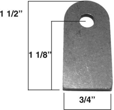 AA-563-A Chassis Tab, 1/4" Hole, 3/4" Wide