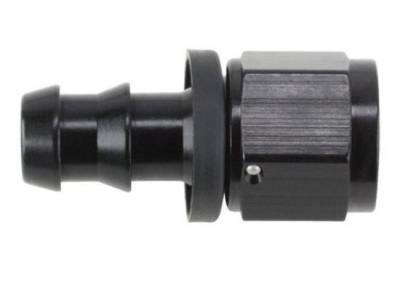 -8 Female / -6 Hose  Black Aluminum Push-On Straight Fitting