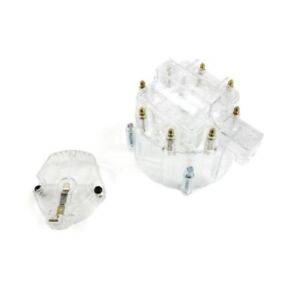 GM HEI V8 Clear Cap & Rotor Kit with Brass Contacts with Coil Cover
