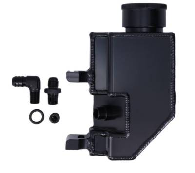 GM Type II Saginaw TC Style Fabricated Aluminum Power Steering Reservoir Black - KMJ JM2021-1BK