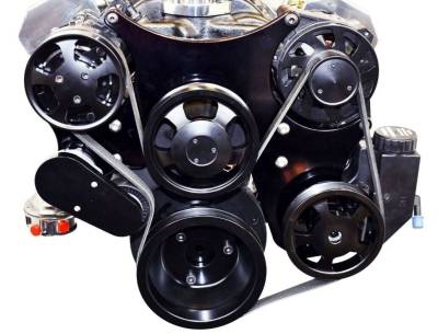 Assault Racing Products - Black Small Block Chevy Serpentine Front Drive System Complete W P/S  KMJ DS35014BKX - Image 4