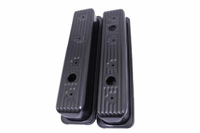 Assault Racing Products - 1987-00 SBC Chevy GMC Black Centerbolt Valve Covers Tall Style 5.0 305 5.7 350 ARC A9705 - Image 1