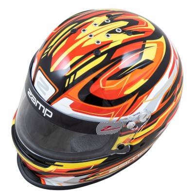 Zamp - ZAMP RZ-42Y Youth Graphic Helmet Black/Red/Orange 56CM - Image 2