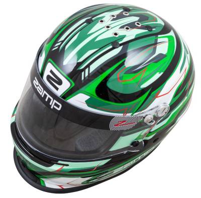 Zamp - ZAMP RZ-42Y Youth Graphic Helmet Black/Green/Light Green 54CM - Image 2