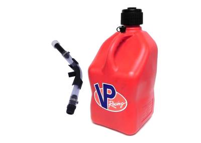 VP Racing 5 Gallon Square Fuel Jug + 1 Filler Hose+Hose Bender