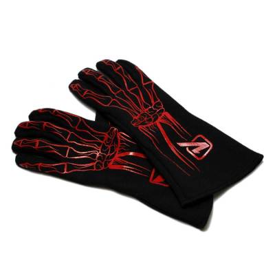 RED Velocita Skeleton 2 Layer Racing Gloves XSmall