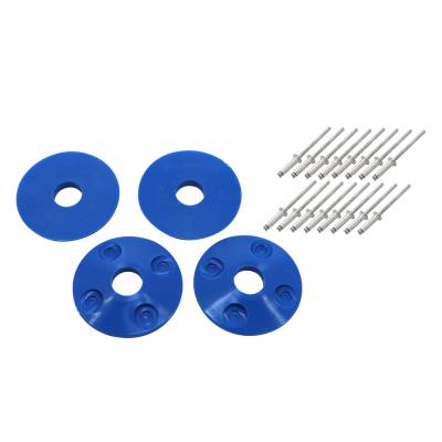 Dominator Race Products 4 Piece Injection Molded Hood Pin Scuff Plate Kit - Blue