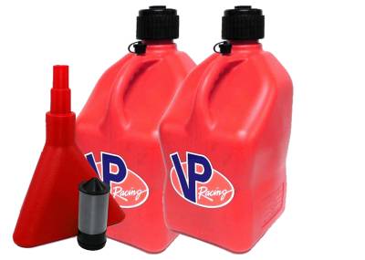 VP Fuel 2 Pack  5 Gallon Race Fuel Can W/ Fuel Funnel-Filter - RED