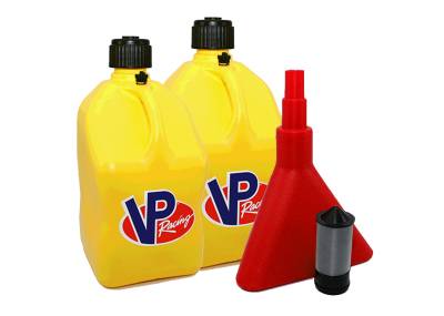 VP Fuel 2 Pack  5 Gallon Race Fuel Can W/ Fuel Funnel-Filter - YELLOW