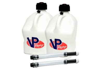 VP Fuel 2 Pack 5 Gallon Fuel Can + 2 Hose Kits - WHITE