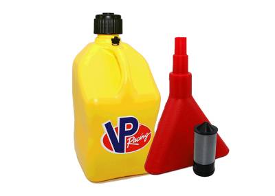 VP Racing Square 5 Gallon Fuel Jug with Funnel and Filter - YELLOW