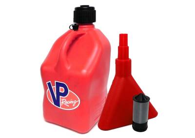 VP Racing Square 5 Gallon Fuel Jug with Funnel and Filter - RED
