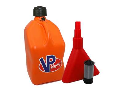 VP Racing Square 5 Gallon Fuel Jug with Funnel and Filter - ORANGE