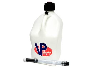 VP Racing 5 Gallon Square Fuel Jug + 1 Filler Hose - WHITE