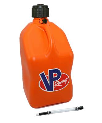 VP Racing 5 Gallon Square Fuel Jug + 1 Filler Hose - ORANGE
