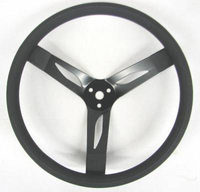 QuickCar Dished 15" Steel Steering Wheel - BLACK