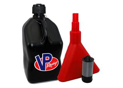 VP Racing Square 5 Gallon Fuel Jug with Funnel and Filter - BLACK