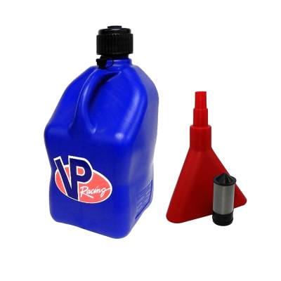 VP Racing Square 5 Gallon Fuel Jug with Funnel and Filter - BLUE