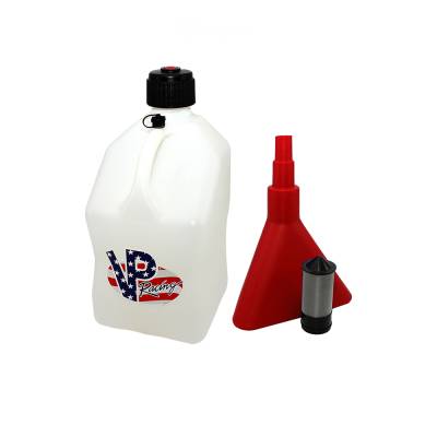 VP Racing Square 5 Gallon Fuel Jug with Funnel and Filter - PATRIOT