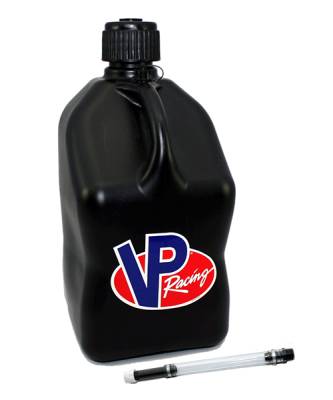 VP Racing 5 Gallon Square Fuel Jug + 1 Filler Hose - BLACK
